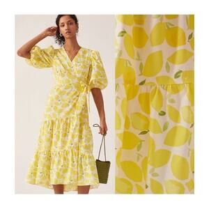 Anthropologie Hutch V-Neck Tiered Wrap Midi Dress